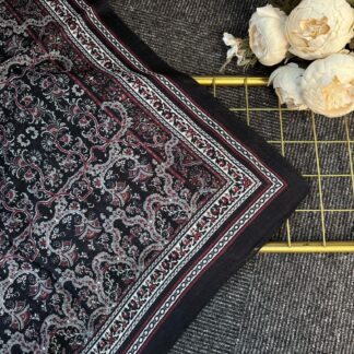 Vintage Desen Naturel ipek Şal-010203-Lila