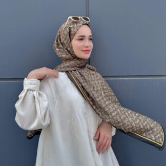 Yaldızlı Desen Pamuk Şal-110000- Siyah