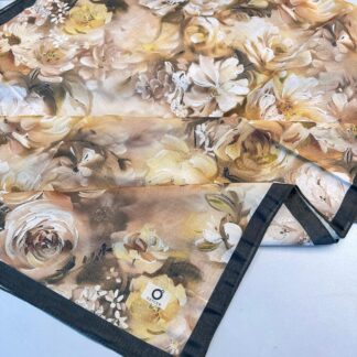 Mystic Bloom Desen Pamuk İpek Şal-Sarı