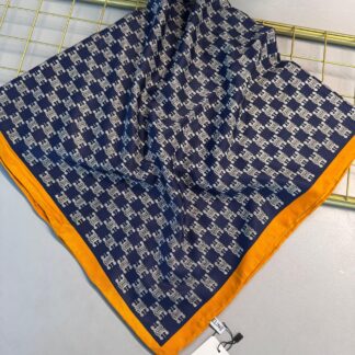 İthal Celine Marka ipek Eşarp-08507-Oranj-Lacivert