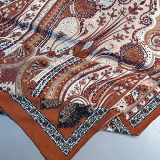 Motif Desen Pamuk ipek Şal-6202161-Kiremit