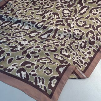 Leopare Desen Pamuk İpek Şal-6202761-Latte
