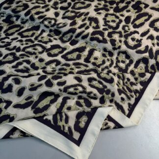 Leopare Desen Pamuk İpek Şal-6202761-Taş