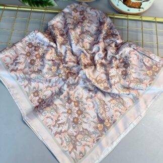 Mimoza Desen Vual İpek Eşarp-6203408-Pembe İnci