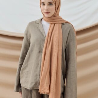 Organic Scarfs Bambu Kraş Şal Modeli -Kum beji