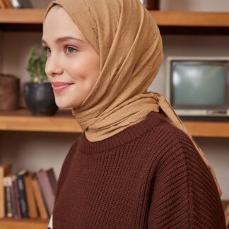 Organic Scarfs Bambu Kraş Şal Modeli -Camel