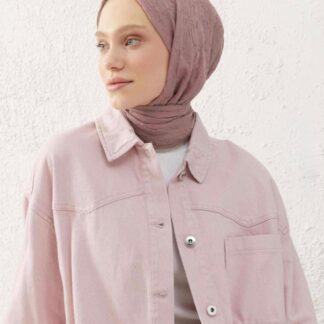 Organic Scarfs Bambu Kraş Şal Modeli -Buz Pembe