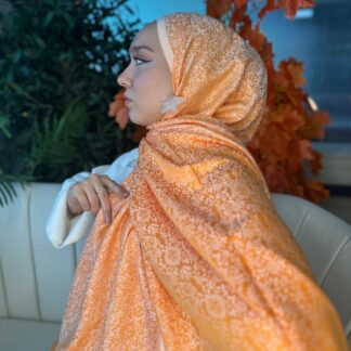 Mihri Etnik Desen Kaşmir Şal -321456-Oranj