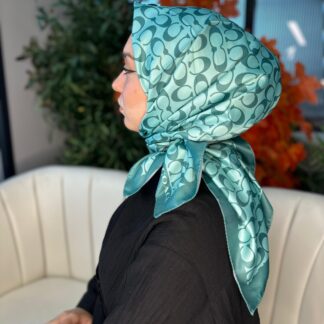 Coach Desen Vual İpek Eşarp-86826-Mint