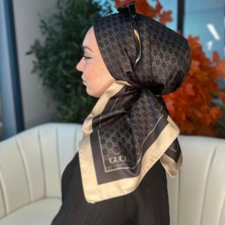 Gucci Desen Vual İpek Eşarp-6204527-Siyah