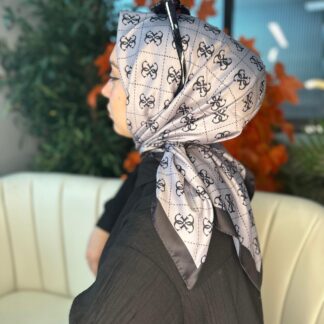 Guess Desen Vual İpek Eşarp-6204527-Füme