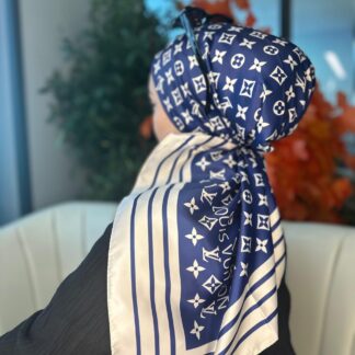 Lv Desen Vual İpek Eşarp-6204527-Lacivert