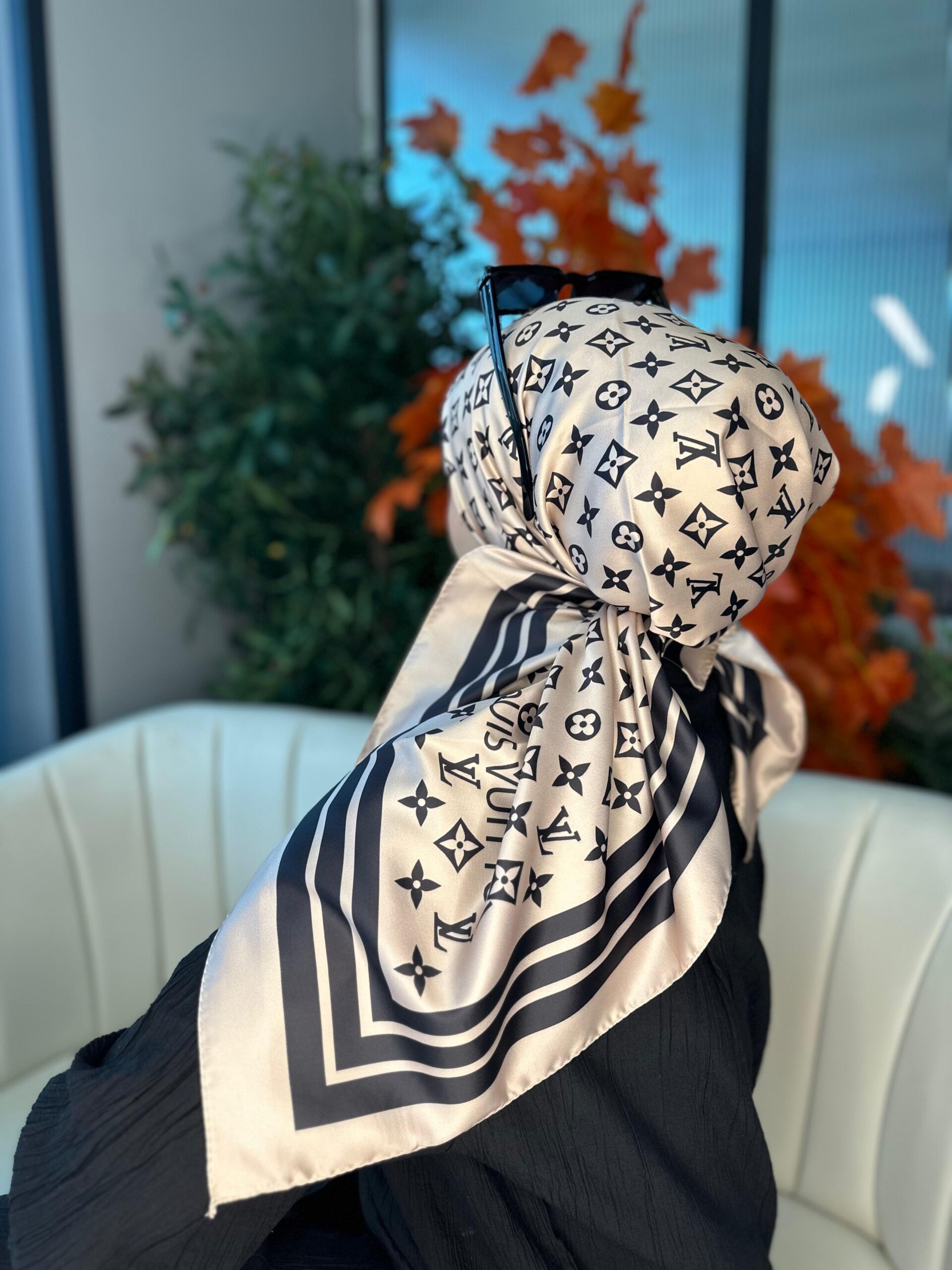 Lv Desen Vual İpek Eşarp-6204527-Vizon