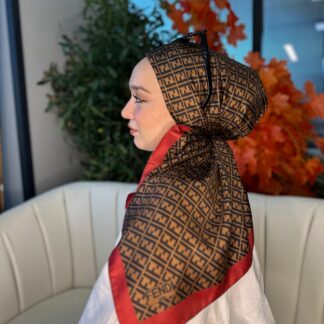 Fendi Desen Vual İpek Eşarp-6204527-Kırmızı