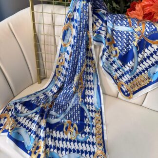 Dior İthal Vual İpek Şal - Saks Mavi