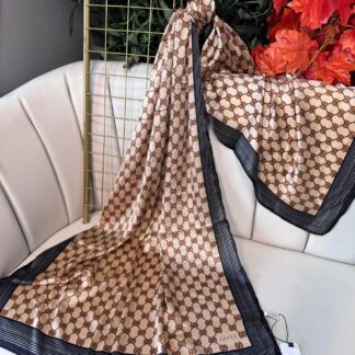 Gucci İthal Vual İpek Şal 44983 - Altın
