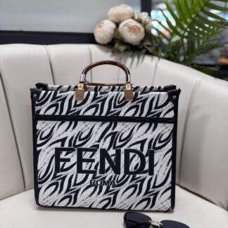 Fendi İthal Çanta-869844- İndigo- Ekru