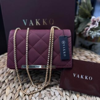 Vakko Zincir Askılı Çanta- Bordo