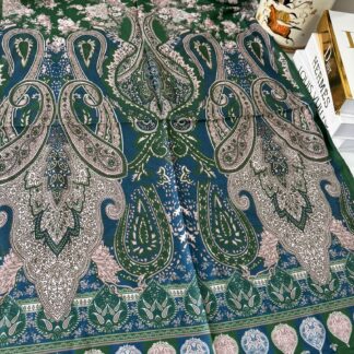 Etnik Etro Desen Pamuk Soft Şal 61534 - yeşil