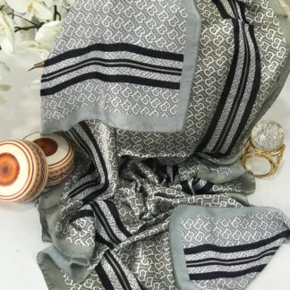 Burberry Çift Taraflı Vual İpek Şal -su yeşili