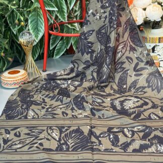 Etnik Desenli Etro Pamuk Soft Şal - 893250 - Haki Siyah