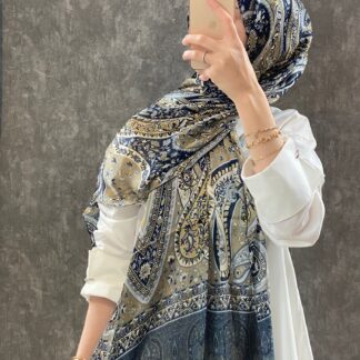 Etro Desen Vual İpek Şal - Soft yag yeşili