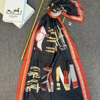 hermes pamuk soft şal - 32014 Siyah-Bordo