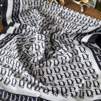 Dior Desen Pamuk Soft Şal - Siyah