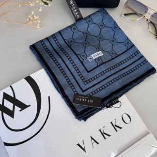 Vakko Monogram Desen Pamuk Soft Eşarp 21510 - Antrasit