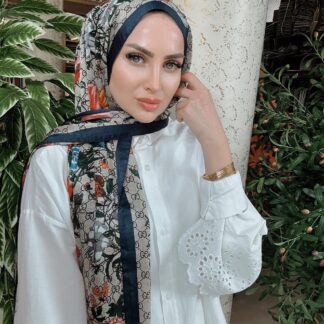 GUCCİ DESEN İTHAL VUAL İPEK ŞAL 15801- VİZON