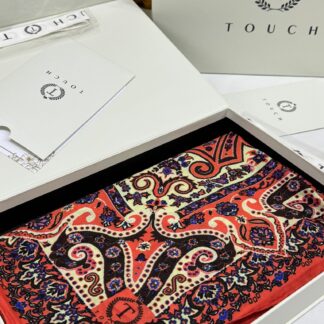 Touch İthal Etnik Desen Yün İpek Şal 34330 - Turuncu