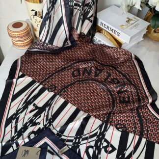 Burberry Çift Taraflı İthal Vual İpel Şal 78631 - Siyah-Kahve