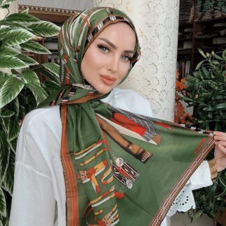 HERMES DESEN İTHAL VUAL İPEK ŞAL 15801- HAKİ