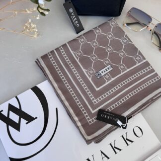 Vakko Monogram Desen Pamuk Soft Eşarp 21510 - Bademi