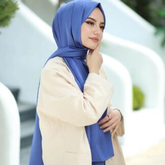 Bambu Kraş Premium İpek Şal - İndigo - Organic ScarfsOrganic Scarfs