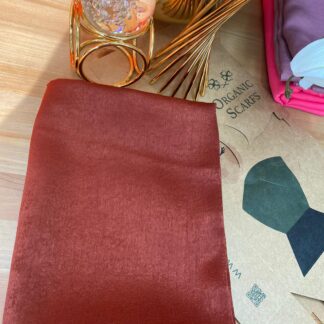 Bambu Kraş Premium İpek Şal - Kiremit - Organic ScarfsOrganic Scarfs