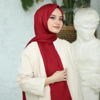 Bambu Kraş Premium İpek Şal - Kırmızı - Organic ScarfsOrganic Scarfs
