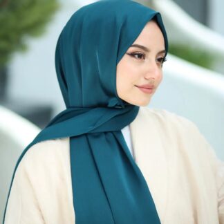Bambu Kraş Premium İpek Şal - Petrol - Organic ScarfsOrganic Scarfs