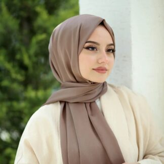 Bambu Kraş Premium İpek Şal - Vizon - Organic ScarfsOrganic Scarfs
