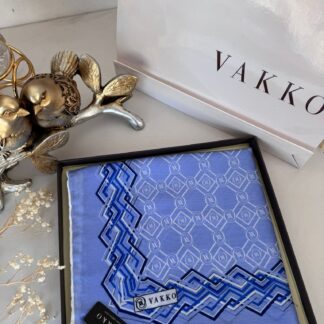 Vakko Şerit Desen Pamuk Soft Eşarp 14589 - Bebe mavisi