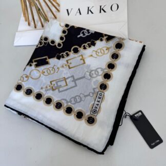 Vakko Zincir Desen Soft Eşarp 610146 - Beyaz