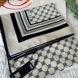 Vakko Desen Twill Eşarp - Beyaz