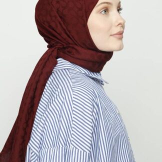 BLOOM DESEN JAKAR ŞAL - Bordo - Organic ScarfsOrganic Scarfs