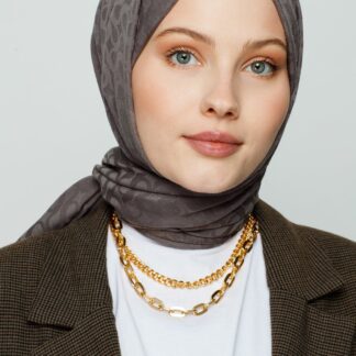BLOOM Desen Jakar Şal - Füme - Organic ScarfsOrganic Scarfs