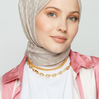 BLOOM Desen Jakar Şal - Latte - Organic ScarfsOrganic Scarfs