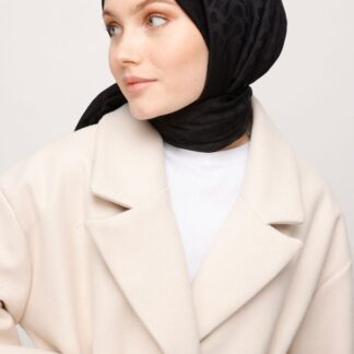 BLOOM Desen Jakar Şal - Siyah - Organic ScarfsOrganic Scarfs