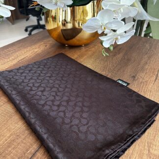 Bloom Desen Pamuk İpeksi Jakar Şal - Acı Kahve - Organic ScarfsOrganic Scarfs