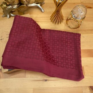 Bloom Desen Pamuk İpeksi Jakar Şal - Bordo - Organic ScarfsOrganic Scarfs