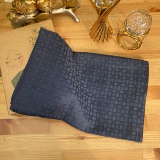 Bloom Desen Pamuk İpeksi Jakar Şal - Gece Mavisi - Organic ScarfsOrganic Scarfs