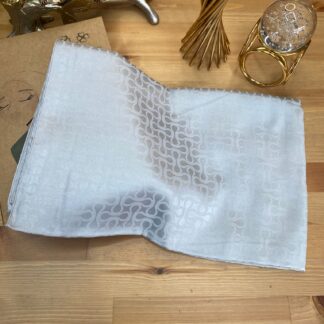 Bloom Desen Pamuk İpeksi Jakar Şal - Gümüş - Organic ScarfsOrganic Scarfs